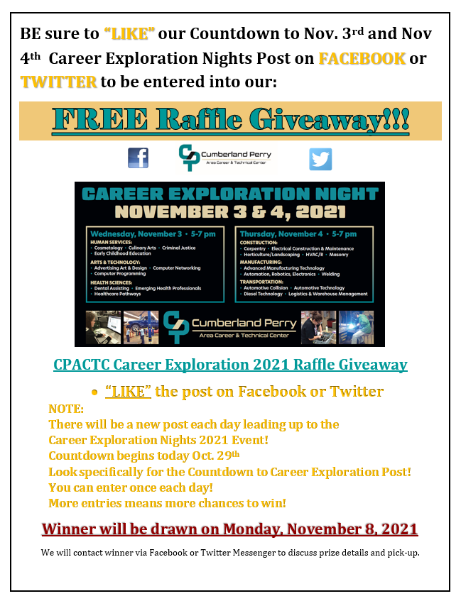 Career Exploration Raffle Flyer