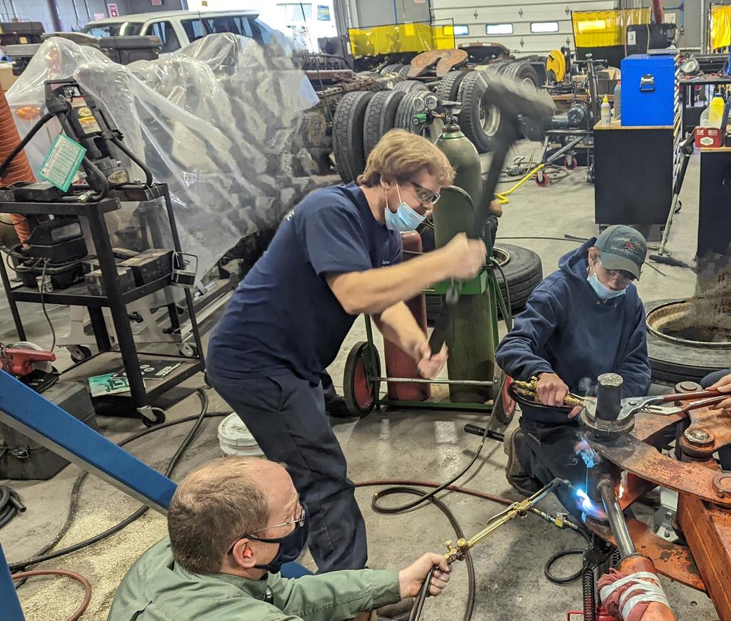 Diesel Tech Students in the Shop working
