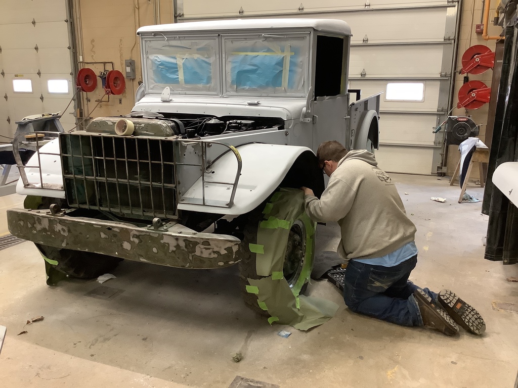“Taping the Truck” for paint in act
