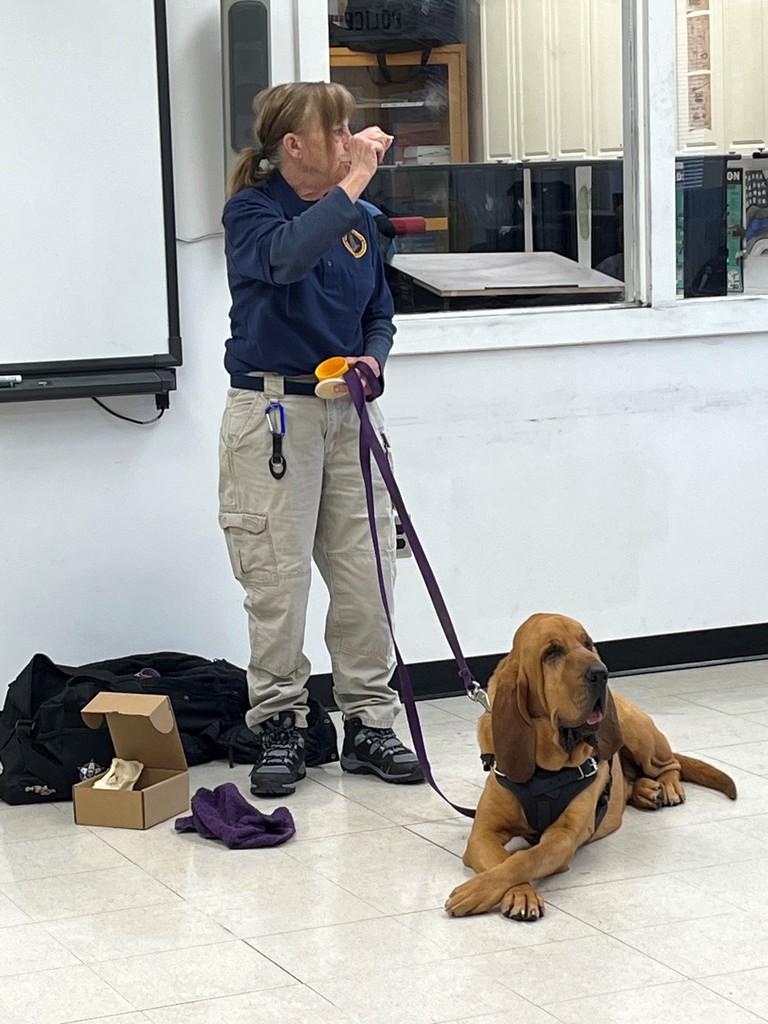 Terri Heck from the Summit Search and Rescue along with Detective K9 Stratton